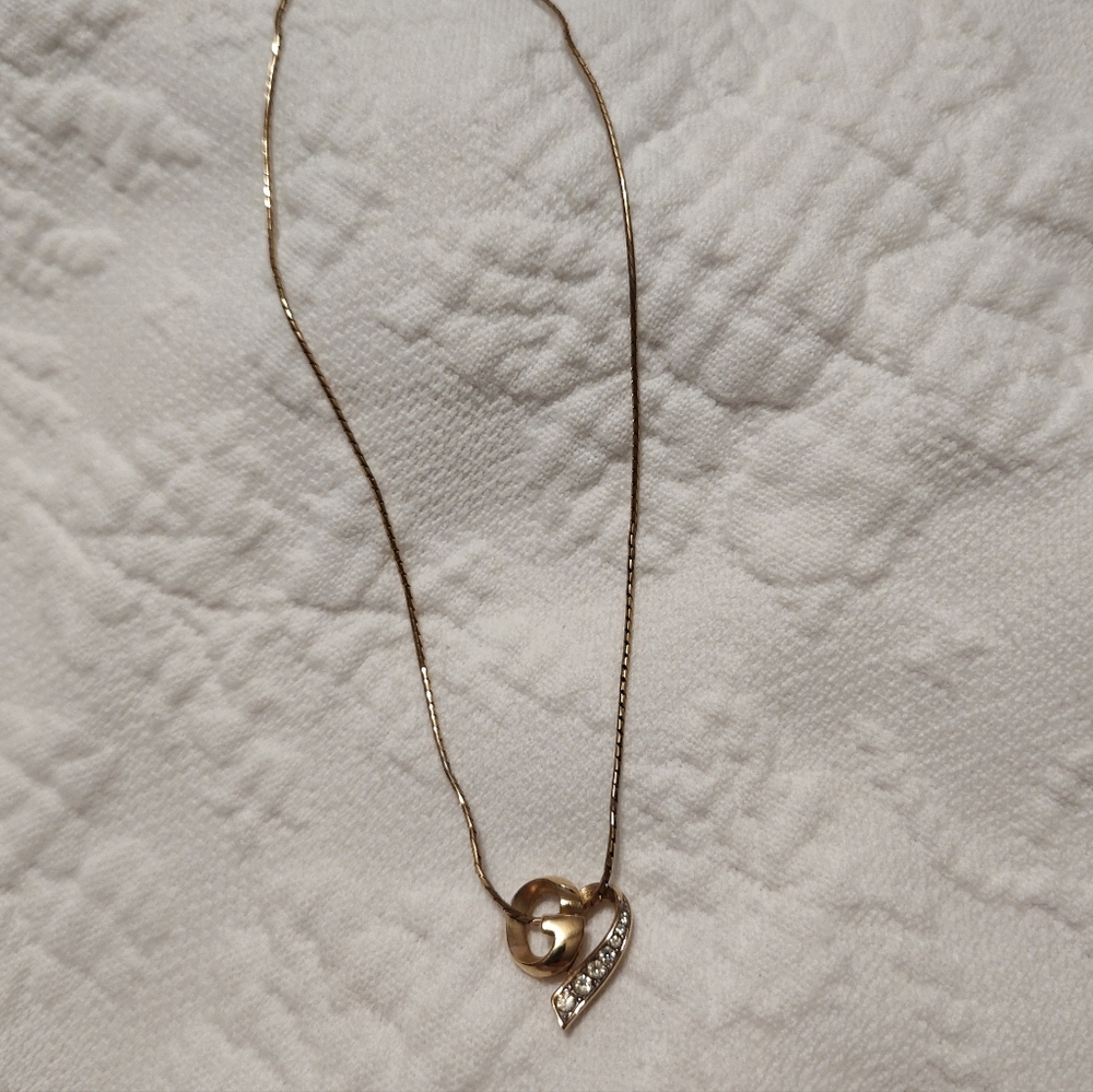 Givenchy Gold Heart Pendant Necklace